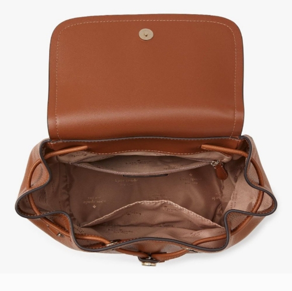 NWT Kate Spade Rosie Med Flip Backpack Warm Ginger Pebbled Leather - Picture 6 of 7